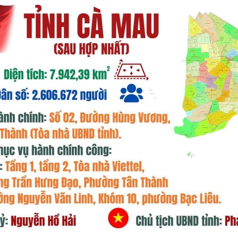 Tập hợp bản đồ 65 xã - phường tỉnh Cà Mau (mới)